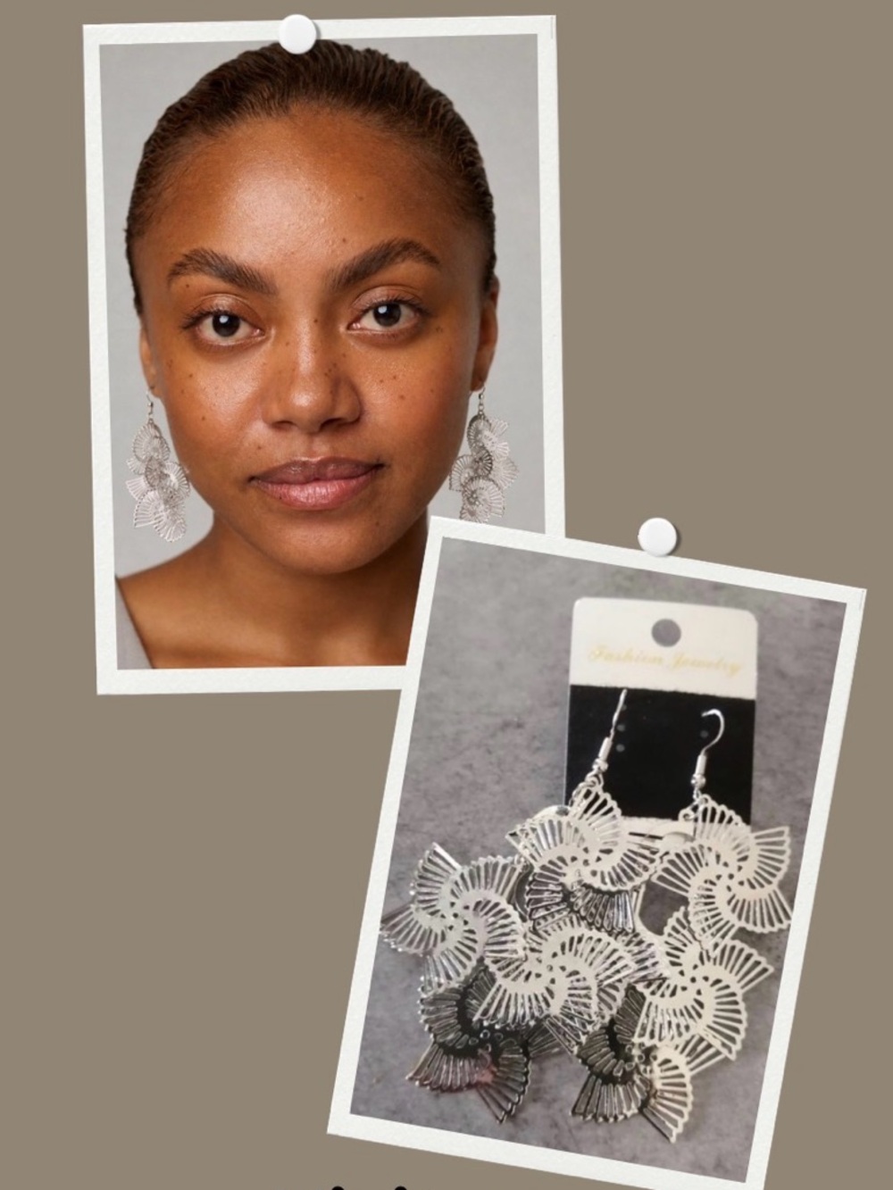 Silver Floral Filigree Dangle Earrings - Women Jewelry
